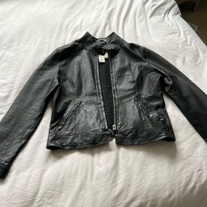 BB Dakota black leather moto jacket